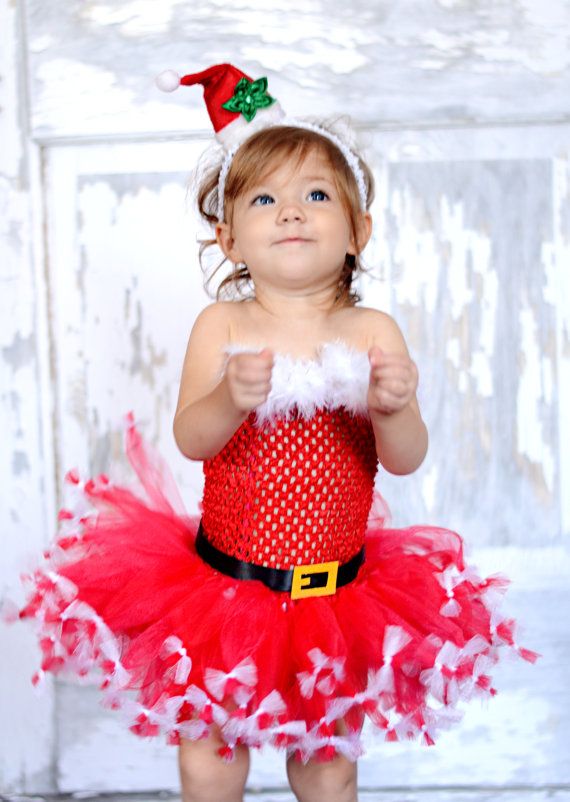 happy baby in Christmas tutu