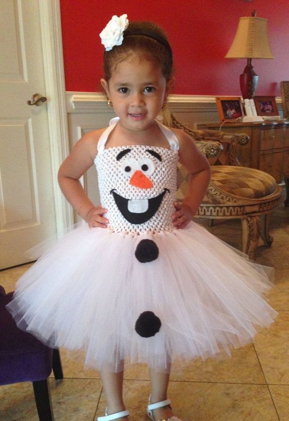 sweet girl wearing snowman inspired princess tutu